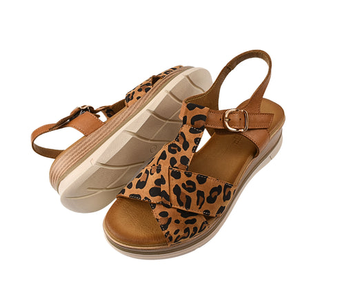Sandale casual, dama, ANNA VIOTTI, D20-H2987, maro, piele naturala